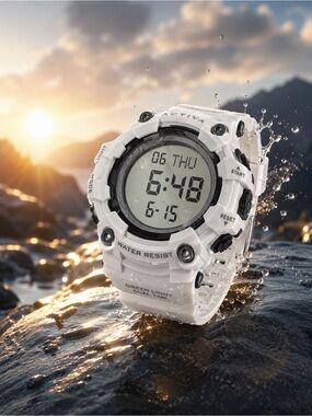 Activa White Digital Sports Smartwatch - Water Resistant